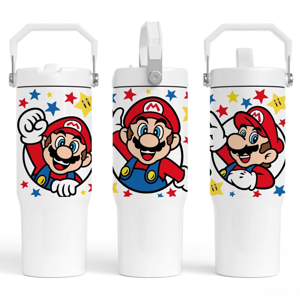 Universal Studio Super Mario Princess Peach 30oz Flip Straw 30 oz IceFlow Tumble
